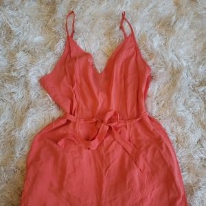 Peach flare leg jumpsuit